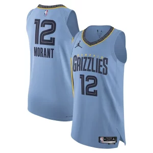 Elegante Stupendo Ottimo Ja Morant Memphis Grizzlies Jordan Brand Authentic Player Jersey Statement Edition Light Blue