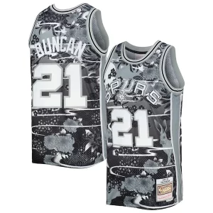 Elegante Tim Duncan San Antonio Spurs 1998/99 Hardwood Classics Lunar New Year Swingman Jersey Silver
