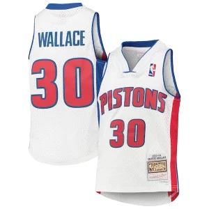 Fantastico Attraente Rasheed Wallace Detroit Pistons Youth 2003/04 Hardwood Classics Swingman Jersey White