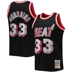 Fantastico Incantevole Alonzo Mourning Miami Heat 1996/97 Hardwood Classics NBA 75th Anniversary Diamond Swingman Jersey Black
