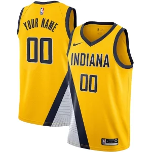 Fantastico Indiana Pacers Nike 2019/20 Custom Swingman Jersey Yellow Statement Edition