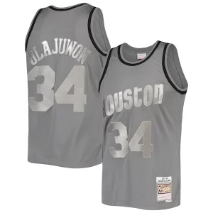 Fantastico Moderno Hakeem Olajuwon Houston Rockets Hardwood Classics Retired Player 1993/94 Metal Works Swingman Jersey Charcoal