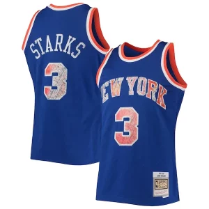 Fantastico Pratico Resistente John Starks New York Knicks 1991/92 Hardwood Classics NBA 75th Anniversary Diamond Swingman Jersey Blue