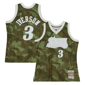 Fantastico Splendido Allen Iverson Philadelphia 76ers Hardwood Classics 1997/98 Ghost Green Swingman Jersey Camo
