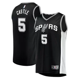 Delizioso Robusto Stephon Castle San Antonio Spurs 2024 NBA Draft Fast Break Player Jersey Icon Edition Black