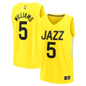 Fascinante Cody Williams Utah Jazz 2024 NBA Draft Fast Break Player Jersey Icon Edition Yellow