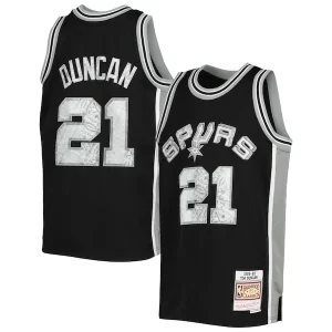 Fascinante Lussuoso Cool Tim Duncan San Antonio Spurs Youth 1998/99 Hardwood Classics 75th Anniversary Diamond Jersey