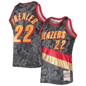 Fascinante Splendido Carino Clyde Drexler Portland Trail Blazers Hardwood Classics 1991/92 Lunar New Year Swingman Jersey Black