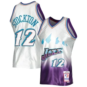 Fascinante Trendy Incantevole John Stockton Utah Jazz 1996/97 Hardwood Classics 75th Anniversary Swingman Jersey Platinum