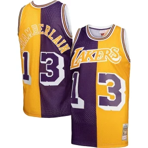 Fascinante Trendy Wilt Chamberlain Los Angeles Lakers Hardwood Classics 1971/72 Split Swingman Jersey Purple/Gold