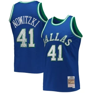 Gorgeous Bellissimo Attraente Dirk Nowitzki Dallas Mavericks 1998/99 Hardwood Classics NBA 75th Anniversary Diamond Swingman Jersey Blue