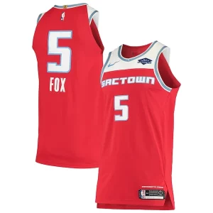 Gorgeous Classico De'Aaron Fox Sacramento Kings Nike Authentic Badge Jersey City Edition Red