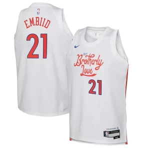 Gorgeous Delizioso Raffinato Joel Embiid Philadelphia 76ers Nike Youth 2022/23 Swingman Jersey City Edition White