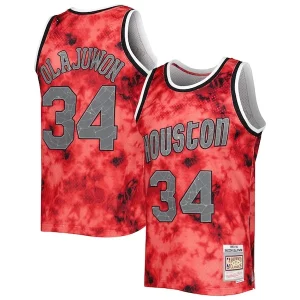 Gorgeous Hakeem Olajuwon Houston Rockets 1993/94 Galaxy Swingman Jersey Red