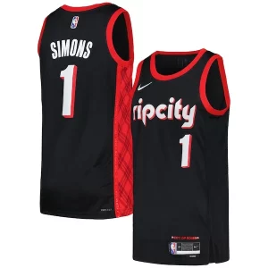 Gorgeous Pratico Versatile Anfernee Simons Portland Trail Blazers Nike Swingman Player Jersey City Edition Black/Red