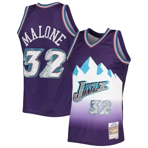 Gorgeous Versatile Karl Malone Utah Jazz 1996/97 Hardwood Classics NBA 75th Anniversary Diamond Swingman Jersey Purple