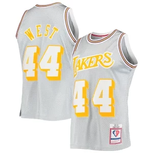 Incantevole Classico Raffinato Jerry West Los Angeles Lakers 75th Anniversary 1971/72 Hardwood Classics Swingman Jersey Silver