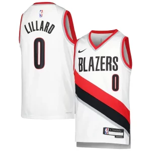 Incantevole Damian Lillard Portland Trail Blazers Nike Youth Swingman Jersey Association Edition White