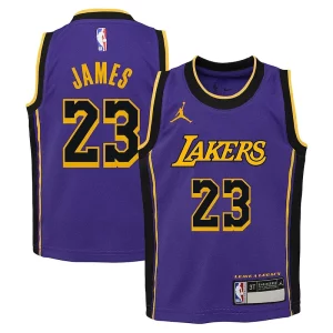 Incantevole Delizioso LeBron James Los Angeles Lakers Jordan Brand Preschool 2022/23 Dri FIT Replica Jersey Statement Edition Purple