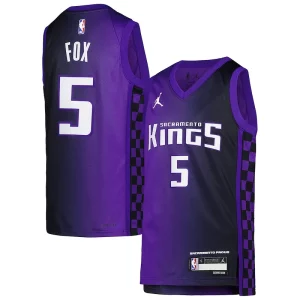 Incantevole Gorgeous Ottimo De'Aaron Fox Sacramento Kings Jordan Brand Youth Swingman Jersey Statement Edition Purple