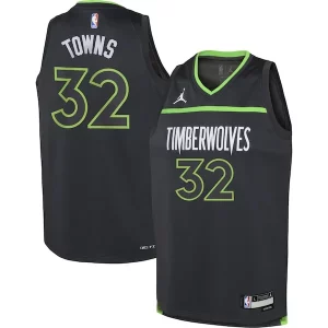 Incantevole Karl Anthony Towns Minnesota Timberwolves Jordan Brand Youth Swingman Jersey Statement Edition Black