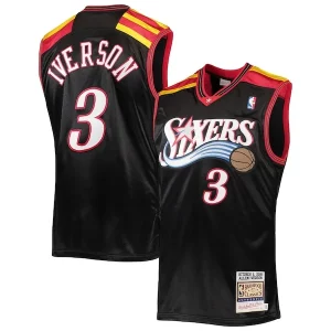 Incantevole Splendido Allen Iverson Philadelphia 76ers 2006 Hardwood Classics Authentic Jersey Black/Red/White