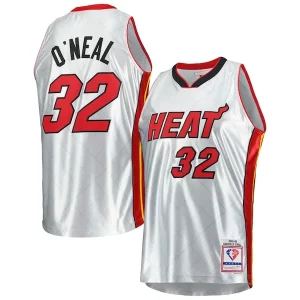 Incantevole Trendy Shaquille O'Neal Miami Heat 2005/06 Hardwood Classics 75th Anniversary Swingman Jersey Platinum