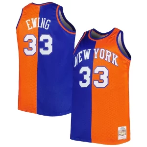 Lussuoso Carino Patrick Ewing New York Knicks Big & Tall Hardwood Classics 1991/92 Split Swingman Jersey Blue/Orange