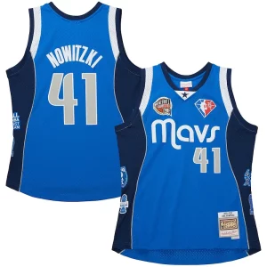Prestigioso Dirk Nowitzki Dallas Mavericks Unisex Hall of Fame Class of 2023 Throwback Swingman Jersey Blue