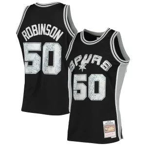 Lussuoso Elegante David Robinson San Antonio Spurs 1998/99 Hardwood Classics NBA 75th Anniversary Diamond Swingman Jersey Black