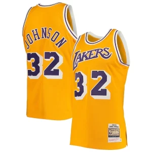 Lussuoso Magic Johnson Los Angeles Lakers 1984/85 Hardwood Classics Authentic Jersey Gold/Purple