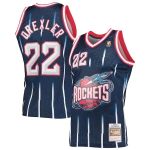Lussuoso Meraviglioso Clyde Drexler Houston Rockets 1996/97 Hardwood Classics Swingman Jersey Navy