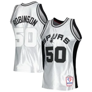 Lussuoso Moderno David Robinson San Antonio Spurs 1998/99 Hardwood Classics 75th Anniversary Swingman Jersey Platinum