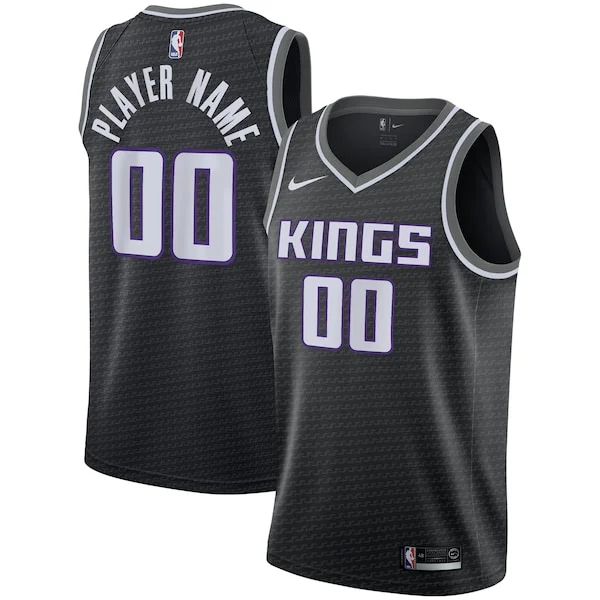 Lussuoso Sacramento Kings Nike Swingman Custom Jersey Black Statement Edition