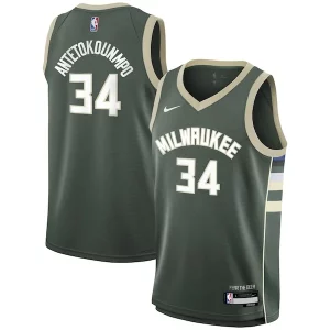 Lussuoso Splendido Accattivante Giannis Antetokounmpo Milwaukee Bucks Nike Youth Swingman Jersey Icon Edition Hunter Green