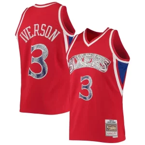 Magnifico Accattivante Fantastico Allen Iverson Philadelphia 76ers 1996/97 Hardwood Classics NBA 75th Anniversary Diamond Swingman Jersey Red