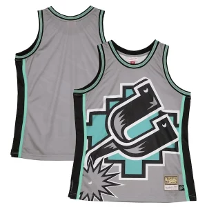 Magnifico Accattivante San Antonio Spurs Hardwood Classics Blown Out Fashion Jersey Gray