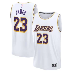 Magnifico Attraente LeBron James Los Angeles Lakers Youth Fast Break Replica Player Jersey Association Edition White