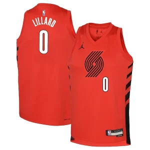 Magnifico Damian Lillard Portland Trail Blazers Jordan Brand Youth Swingman Jersey Statement Edition Red