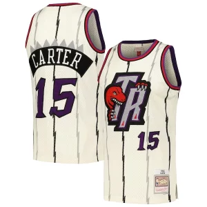 Magnifico Elegante Raffinato Vince Carter Toronto Raptors Chainstitch Swingman Jersey Cream