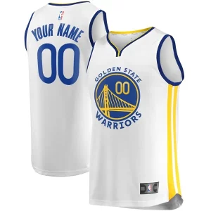 Magnifico Lussuoso Golden State Warriors Fast Break Custom Replica Jersey White Association Edition/Royal