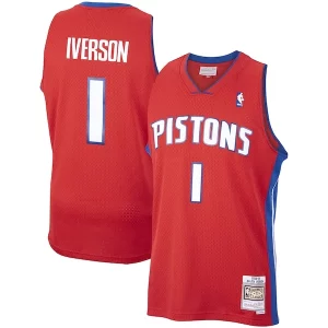 Meraviglioso Accattivante Ottimo Allen Iverson Detroit Pistons 2008/09 Hardwood Classics Swingman Jersey Red