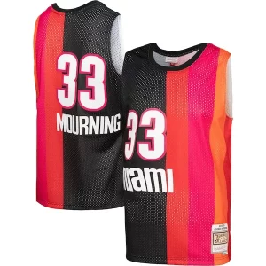 Meraviglioso Alonzo Mourning Miami Heat Hardwood Classics 2005/06 Split Swingman Jersey Black/Red