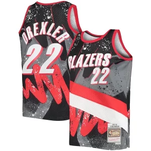 Meraviglioso Clyde Drexler Portland Trail Blazers Hardwood Classics 1991/92 Hyper Hoops Swingman Jersey Black