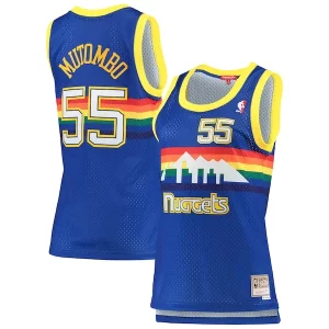 Meraviglioso Dikembe Mutombo Denver Nuggets Women's 1991/92 Hardwood Classics Swingman Jersey Royal