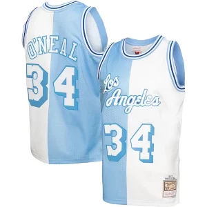 Meraviglioso Duraturo Shaquille O'Neal Los Angeles Lakers Big & Tall Hardwood Classics 1996/97 Split Swingman Jersey Powder Blue/White