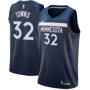 Meraviglioso Elegante Ottimo Karl Anthony Towns Minnesota Timberwolves Nike Swingman Jersey Navy Icon Edition