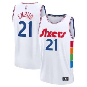 Stupendo Joel Embiid Philadelphia 76ers 2024/25 Fast Break Player Jersey City Edition White