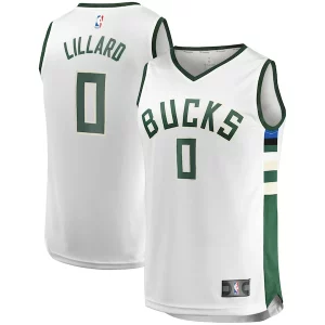 Meraviglioso Magnifico Damian Lillard Milwaukee Bucks Youth Fast Break Player Jersey Association Edition White