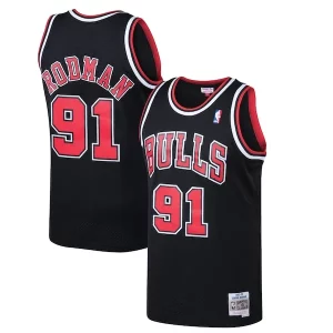 Meraviglioso Stupendo Dennis Rodman Chicago Bulls 1997/98 Hardwood Classics Swingman Jersey Black